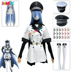 ANIMECC in Stock S-XXL Esdeath Cosplay Akame Ga KILL Cosplay Costume Hat Socks Wig Water Tattoo Halloween Party Outfit for Women