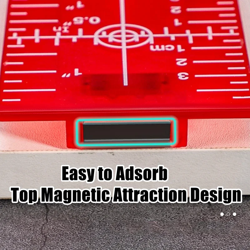 لوحة الهدف على مستوى الليزر، لوحة مسافة شعاع الخط الأحمر/الأخضر، أداة لوحة التسوية بوصة/سم معلقة على الحائط والأرضيات