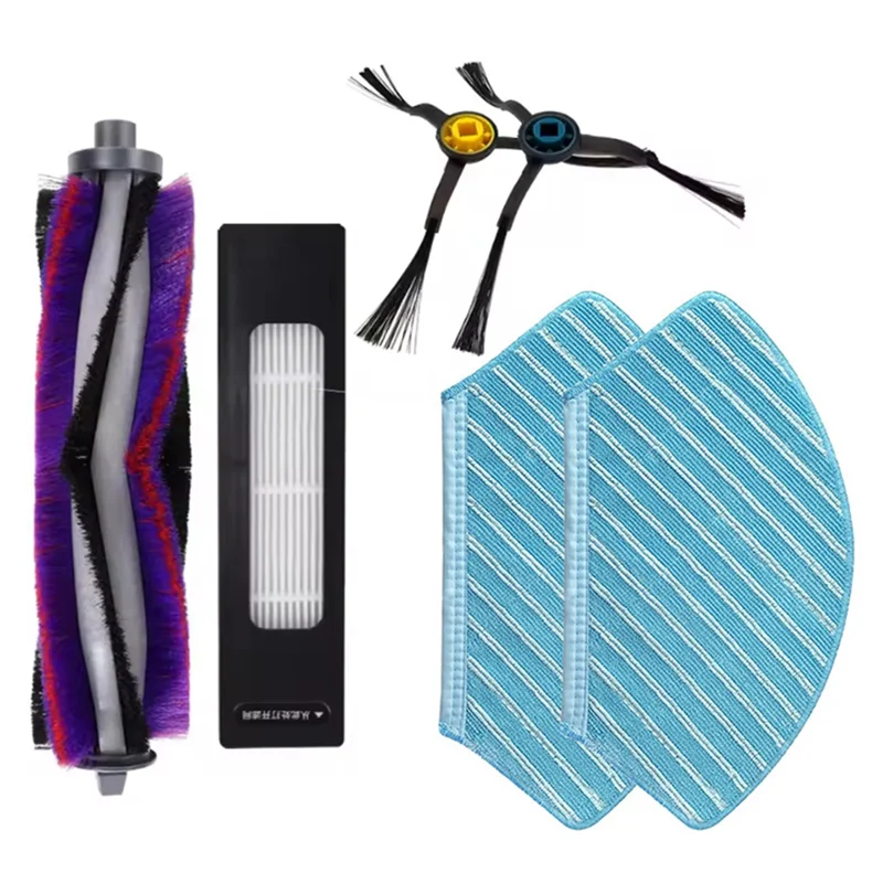 UNCL 6PCS สําหรับ Midea M7 / M7 Pro / M7 Max / Eureka NER700 เครื่องดูดฝุ่นแปรงหลักแปรงด้านข้างกรอง Mop ผ้า