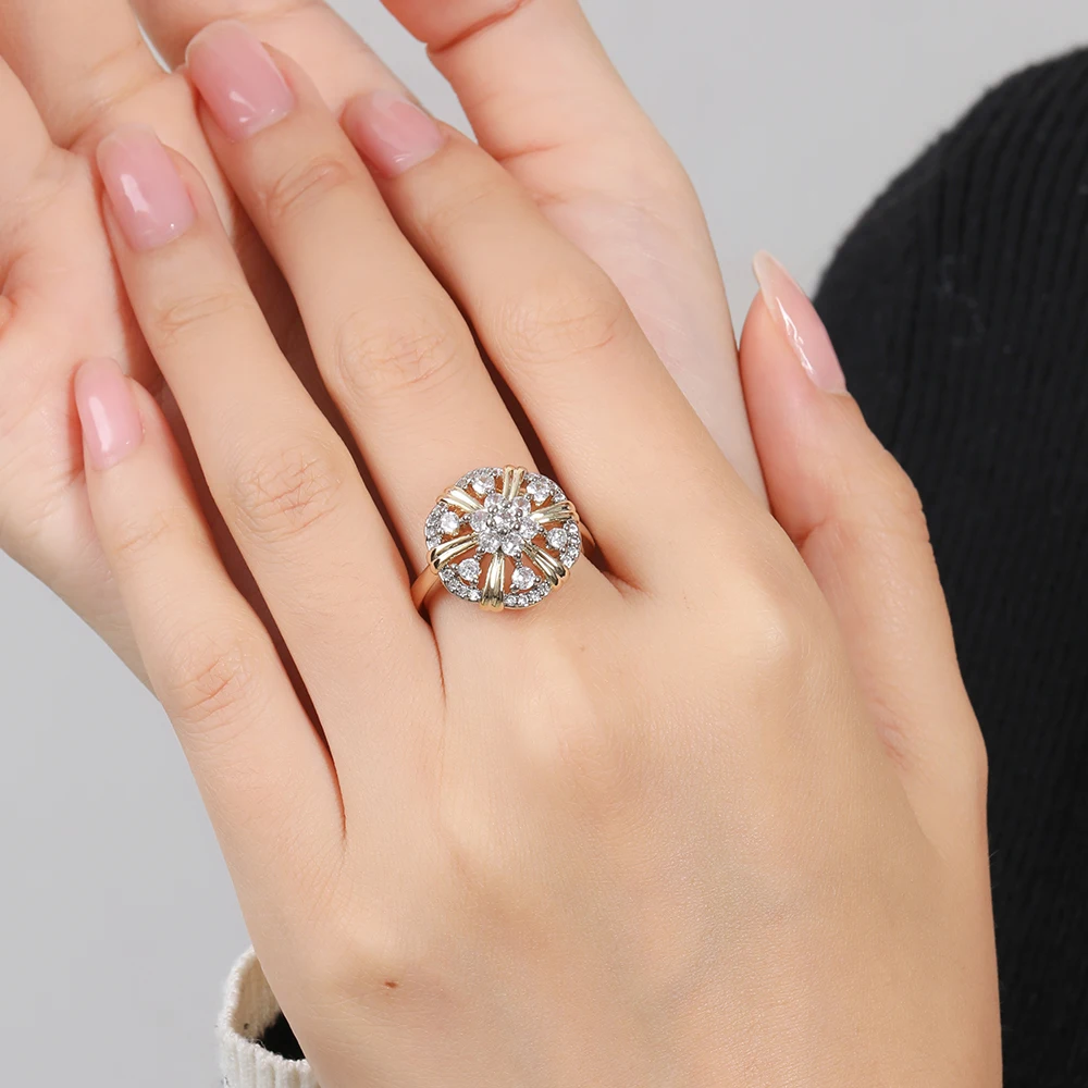 Zircon Inlaid Cross Design Earrings & Ring Set