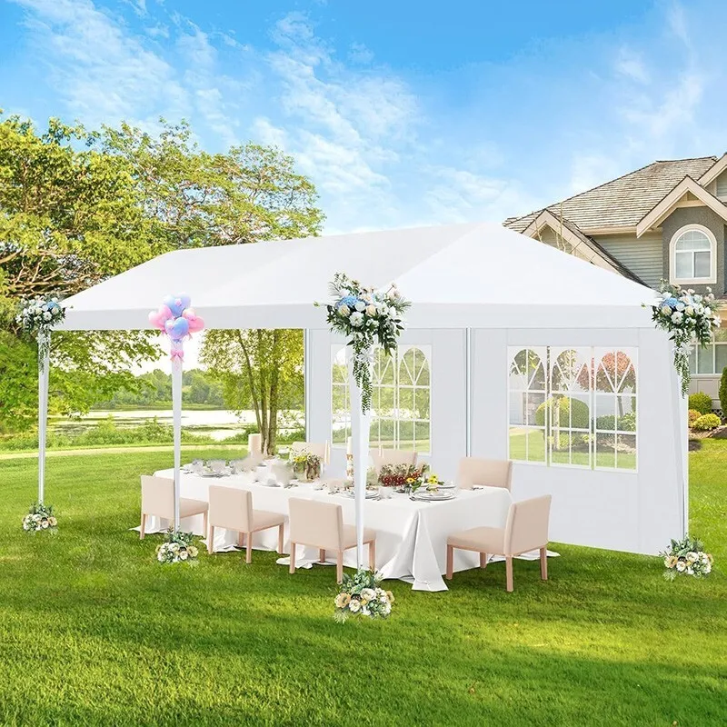 

10 x 20 ft Outdoor Gazebo Tent with 6 Side Walls Waterproof Party Canopy for Wedding Event Catering Shelter Backyard Pavilion