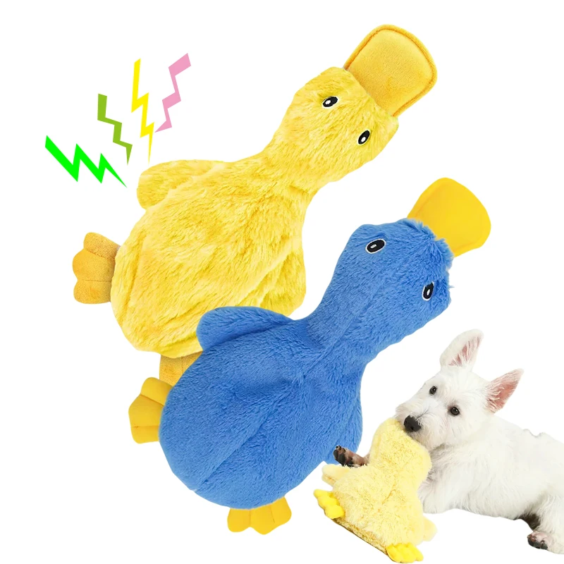 Dog Plush Sound Toy Yellow Duck Pet Interactive Training Stuffed Toys Cute No Fill Chewing Pet Supplies For Cat 