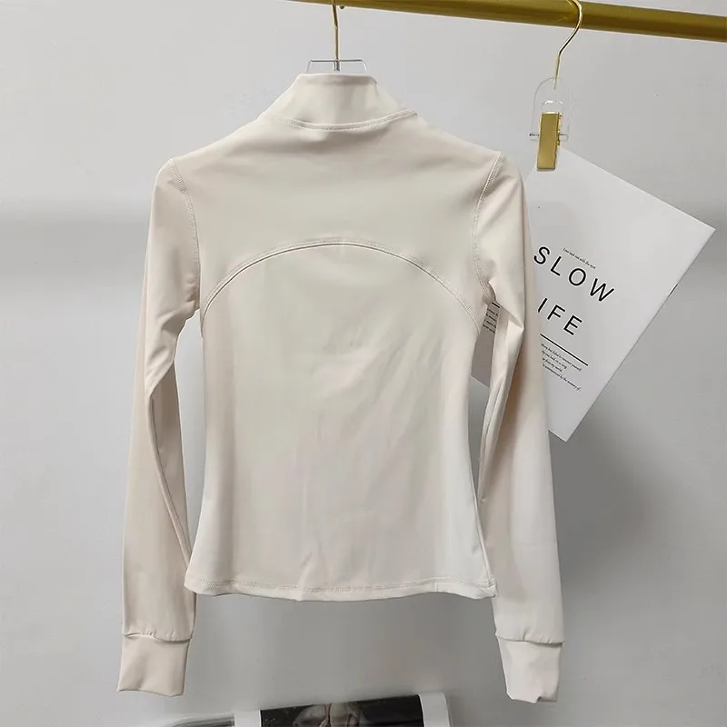 Damen-Sportjacke mit langen Ärmeln, schnelltrocknend, lässig, für Fitnessstudio, Workout, Fitness, Laufen, Training, Fitnessjacke, Sweatshirt – Detail 17