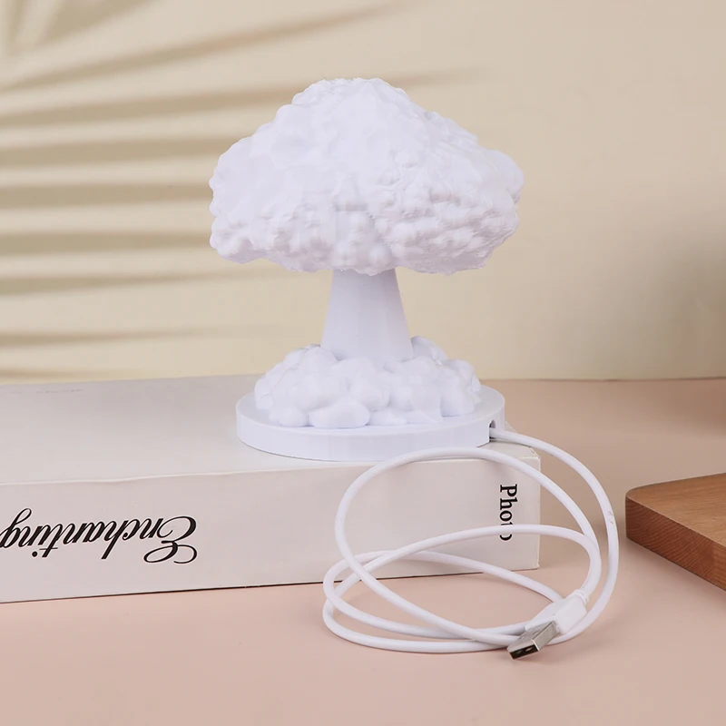 Lámpara de mesa con explosión de nube de setas 3D, explosión Nuclear, bomba atómica, modelo de luz, arte de simulación creativo, lámpara de escritorio, lámpara USB