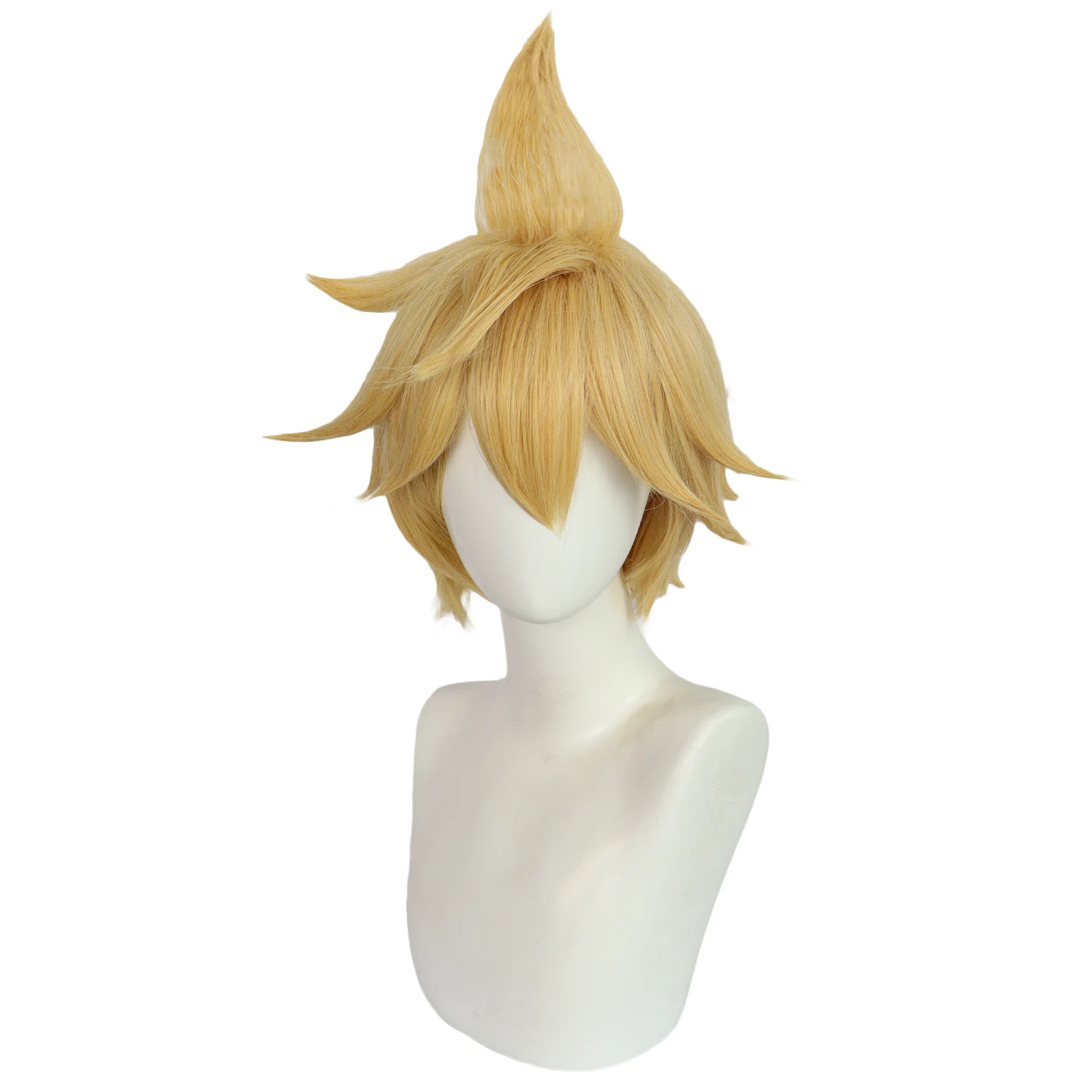 

Synthetic Medium Length Yellow Straight Cosplay Wig for Halloween Carnival Comic Exhibition Cosplay COS Wig