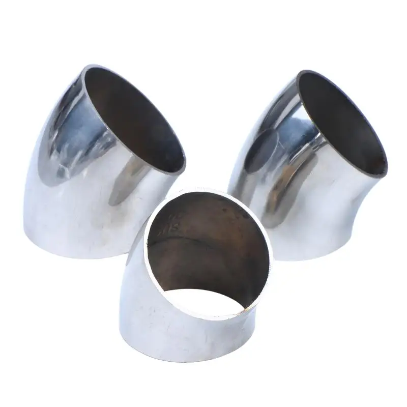 45° Weld Elbow 304 Stainless Steel Polished Butt Weld Pipe Fitting 16-80mm OD for Industrial Plumbing Repairs