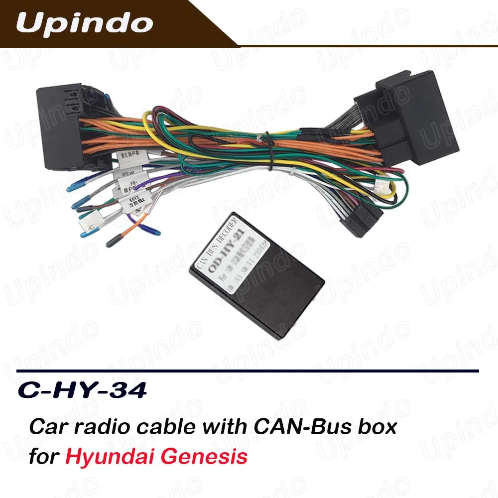 For Hyundai Genesis 2008-2013 CAN-Bus Radio Adapter & Wiring Harness Car Stereo Power Connector Socket for Media Player