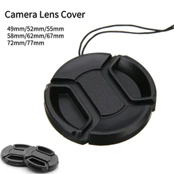 49mm 52mm 55mm 58mm 62mm 67mm 72mm 77mm Camera Lens Cap Snap-On Center-Pinch Lens Cover for Nikon Sony Canon DSLR Lens