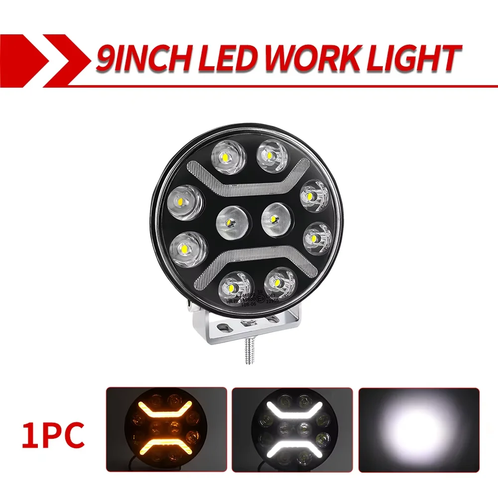 1/2 Stuks 7 Inch/9 Inch Ronde 120W Led Verlichting 12V 24V Geel Wit Led drl Off Road Mistlamp Voor Vrachtwagen 4X4 4WD Auto Accessoires