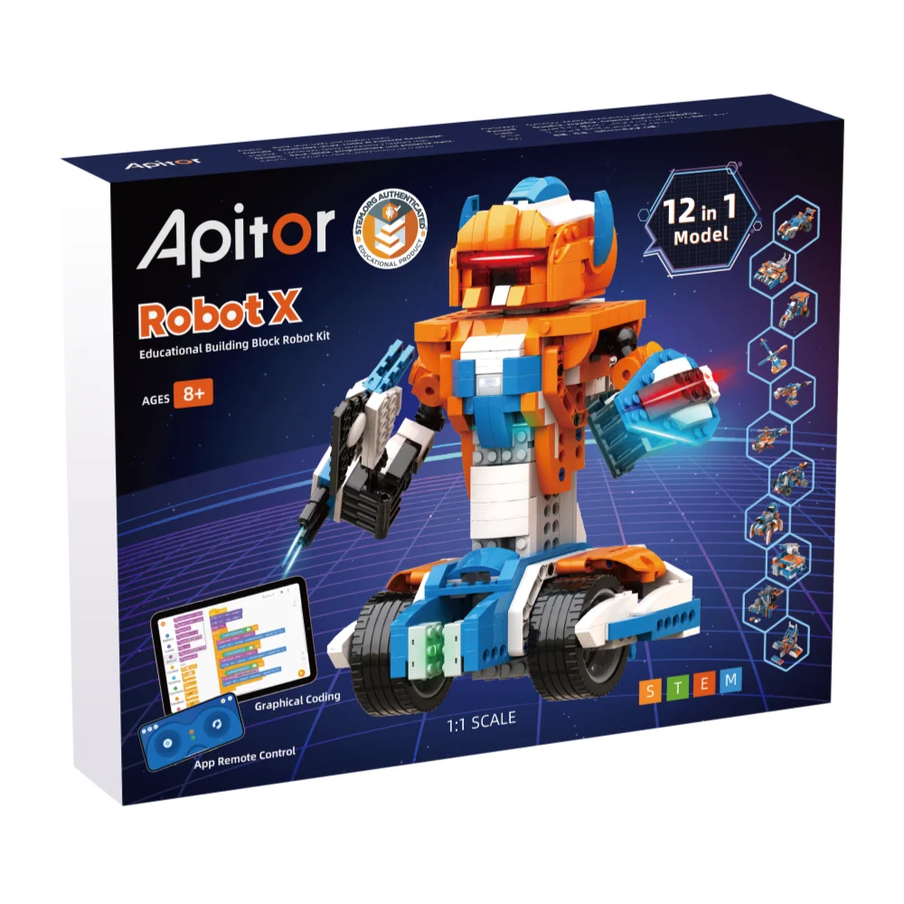 Apitor Robot X 12-in-1 STEM Technic Coding Robotic Toys, 600
