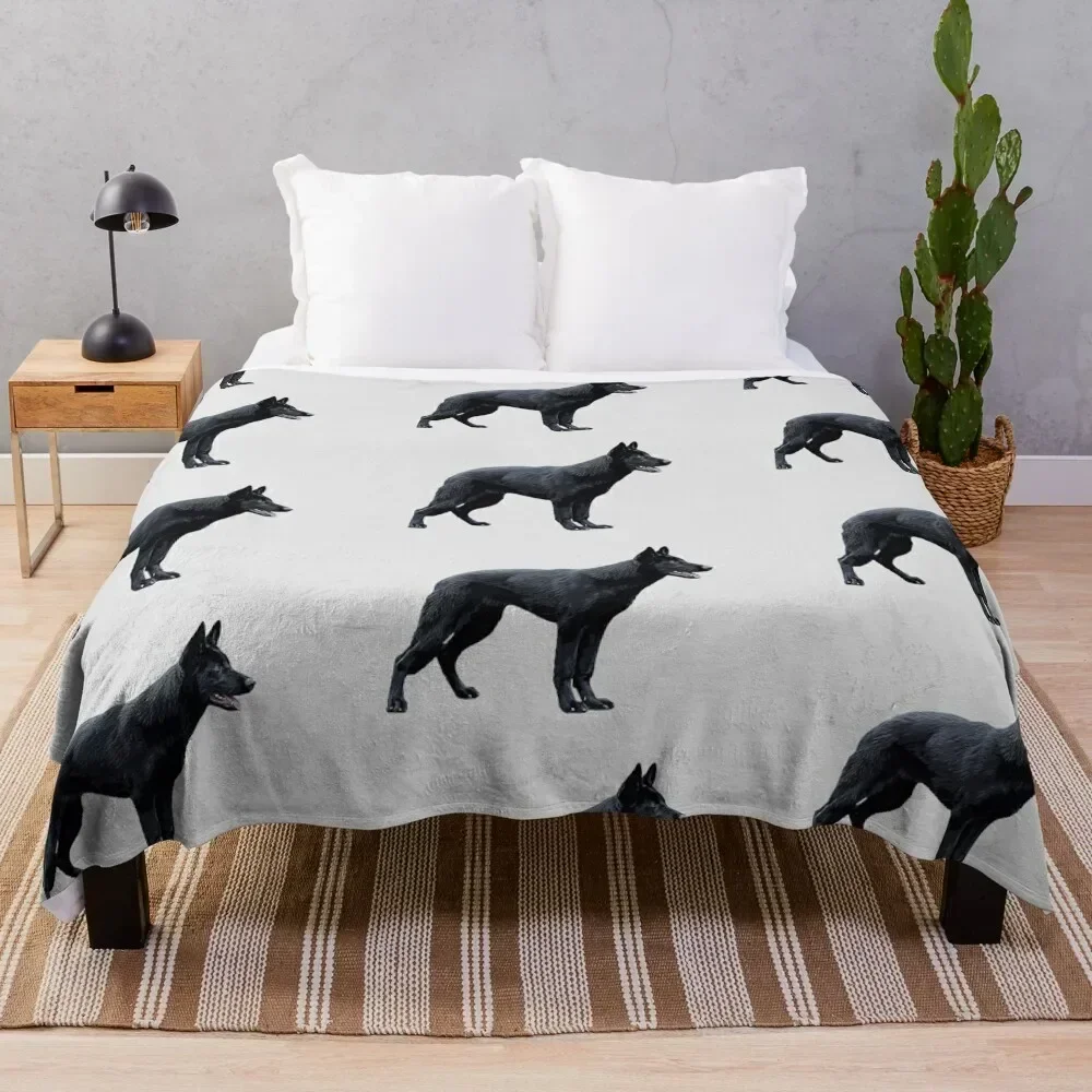 

Black German Shepherd GSD Throw Blanket Soft Solid Color Blanket for Couch Bed