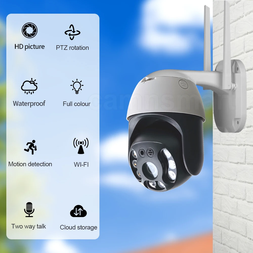 

4MP/5MP Tuya Wireless Outdoor Camera for Smart Home Security Protection Support Onvif NVR RJ45 Cable Connection Color Night View