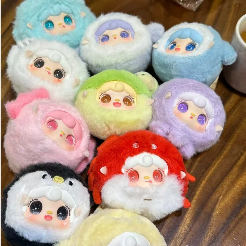 本物のユーキヤンヤン第6世代オーシャンベイビー ブラインドボックス ぬいぐるみバッグチャーム人形 女の子の誕生日プレゼント