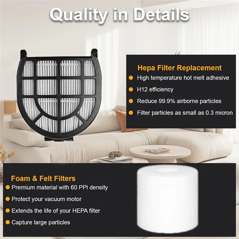 YANA50I 10PCS Filter Set For Shark LZ600 LZ601 LZ602 Vacuum Cleaner Accessories Replacement Front And Rear Filter Cotton