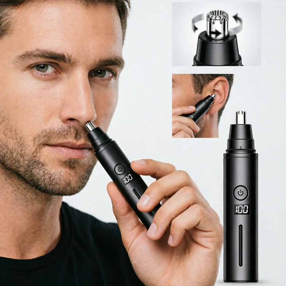Electric Nose Hair Remover Man Portable Nose and Ears Trimmer Painless Men's Nose Hair Shaver Rechargeable Nose Hair Clipper