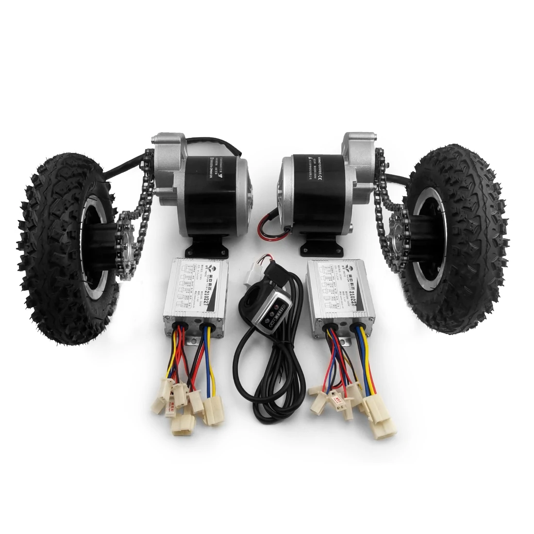 Kit de conversão de carrinho elétrico de acionamento duplo 350W fácil transportar 200kg roda de 8 polegadas