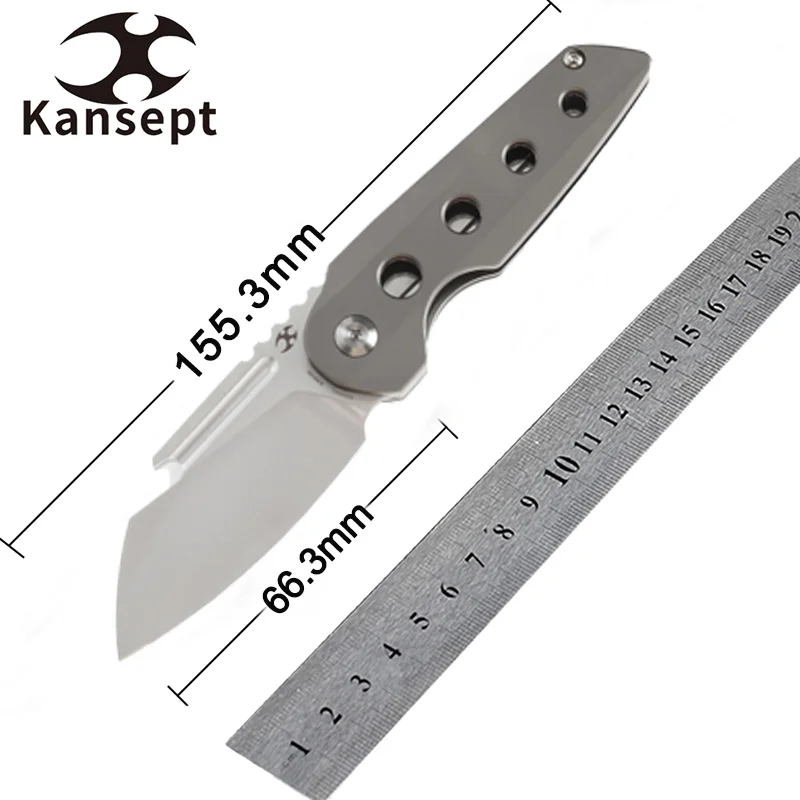 

Kansept 2023 New Folding Knives Rafe Satin CPM-S35VN Blade with Bead Blasted Titanium Handle use for Bottle Opener EDC for men