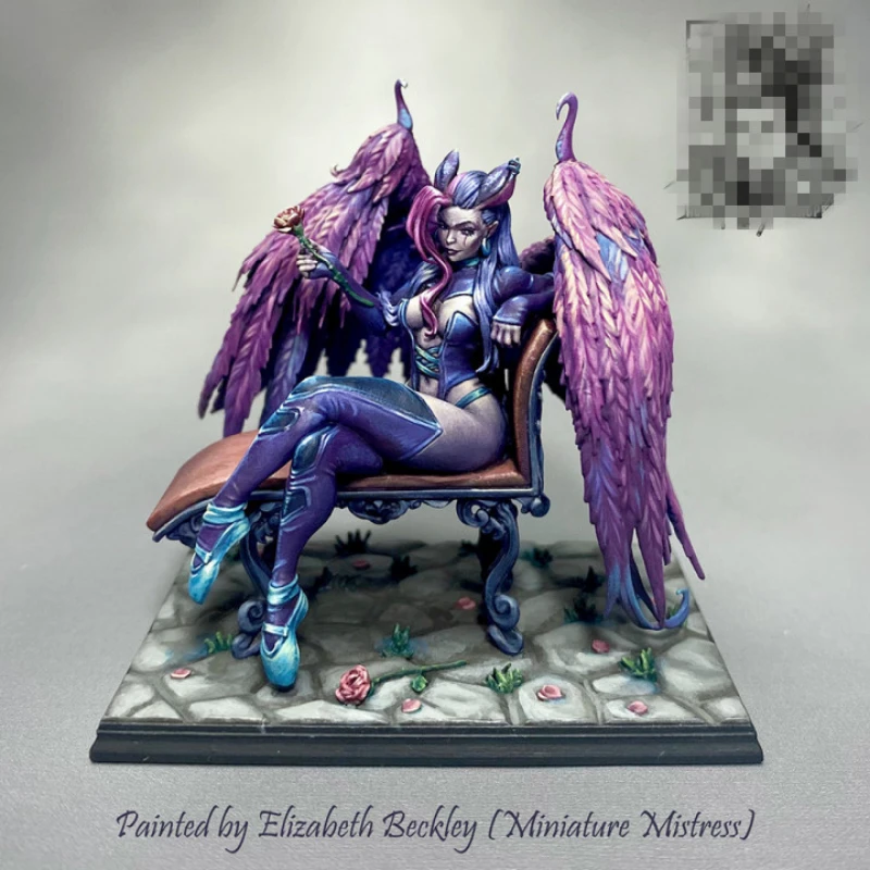 75mm Scale Resin Model Kit Anime Figure Female Demon Angela  Unassembled and Unpainted Diy Diorama Toys