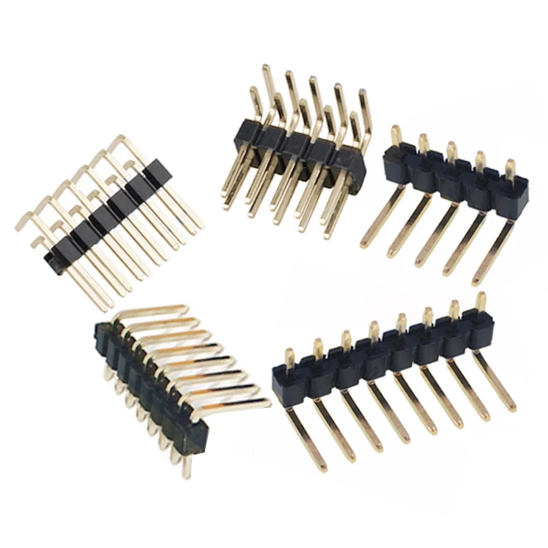 20PCS 2.54mm Single Row single pin curved Pin Header Connector Double row pin header 2P/3P/4P/5P/6P/8P/10P Strip Curved Needle