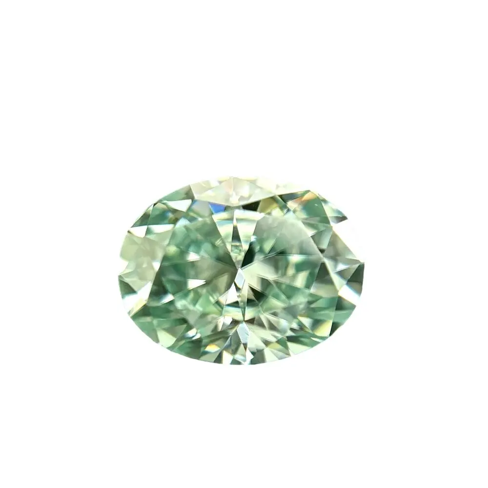 Oval Lab Grown Diamonds L-Green  Gemstones 4x6mm~9x11mm   Loose Moissanites   DIY Jewelry  Ring Material Free Shipping