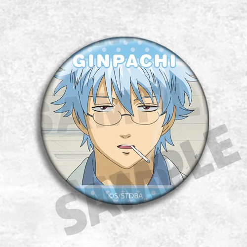 Anime GINTAMA Figures Sakata Gintoki Takasugi Shinsuke Cosplay Cute Metal Badge Kawaii Bag Pins Fans Christmas Gifts 6CM