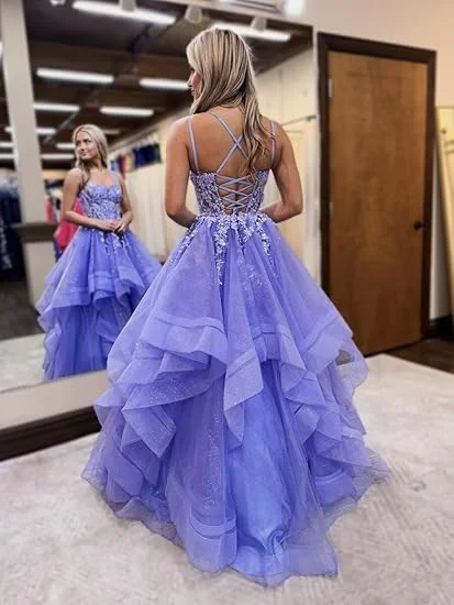 RFYR A Line  Princess Party Gown Applique Evening Dresses Sweetheart Prom Dress Tiered Layers فساتين مناسبة رسمية Customized image 5