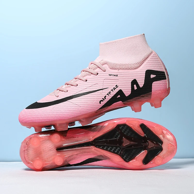 

High Top Ankle Support Football Shoes Men Non Slip Training Soccer Cleats Youth Adult Athletic Footwear