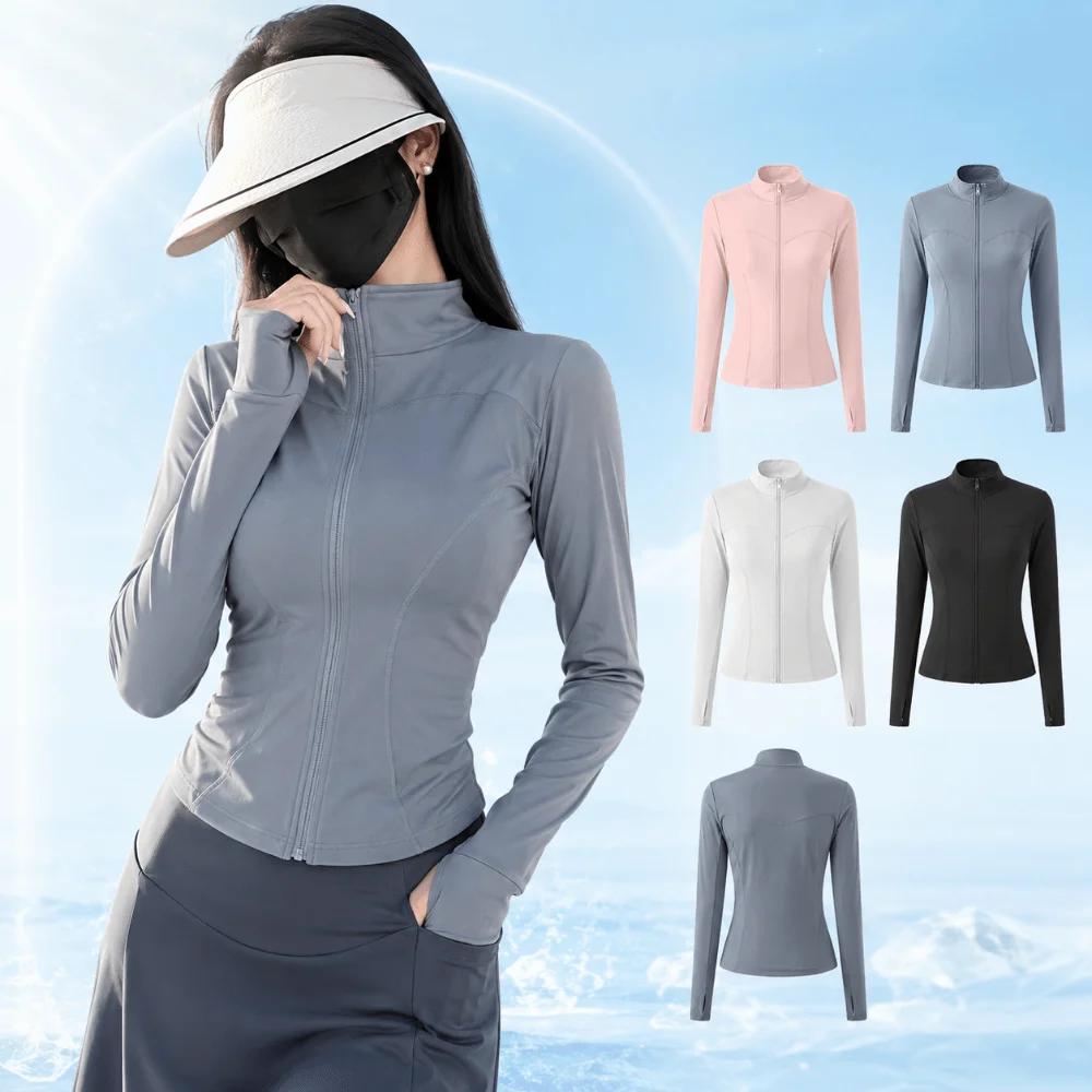 Ice Silk Summer Sunscreen Clothes Sun Protection Cover Up Long Sleeved Jacket Long Sleeved Cycling Women's Thin Coat for Women