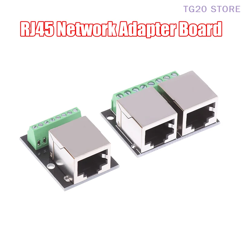 1PC RJ45 Single Double Female Adapter Board Network Conversion 3.5-Pitch Terminal to 8P Network for Data Communication