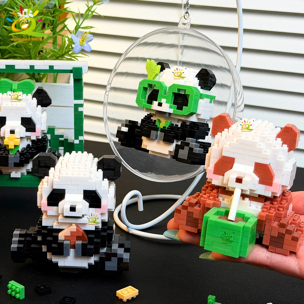 HUIQIBAO Mini Cute Panda Mouse Micro Building Blocks 3D Animal Diamond Model Bricks DIY City Construction Toys for Adult Gift - view 2