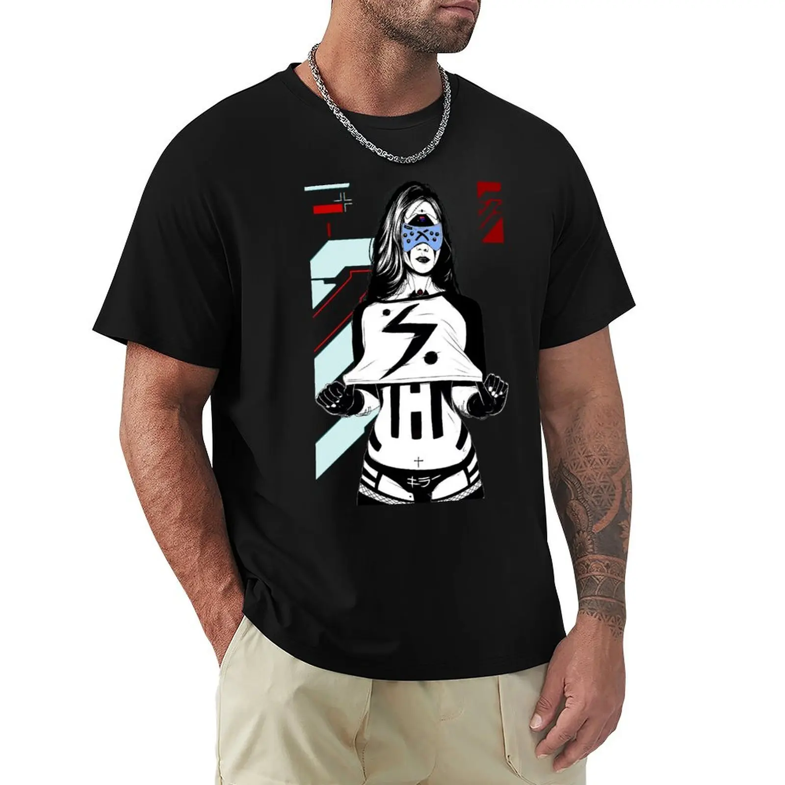 Cyberpunk Cyborg Girl Futuristic Style T-Shirt Stain Resistant Casual Tee