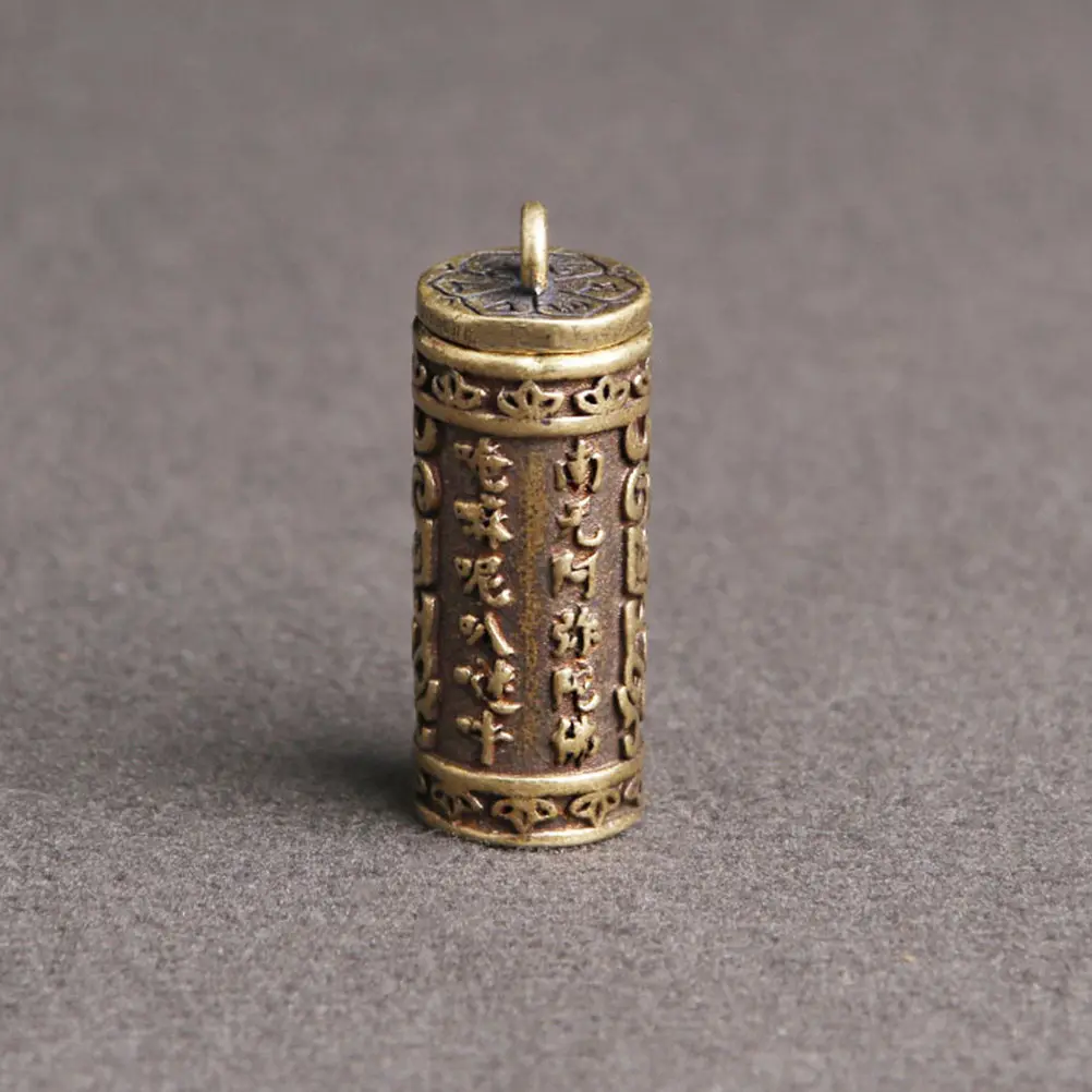 2Pcs Pendant Decoration Brass Scripture DIY Old Treatment Small Keychain Bag Pendants Vintage Creative Texture