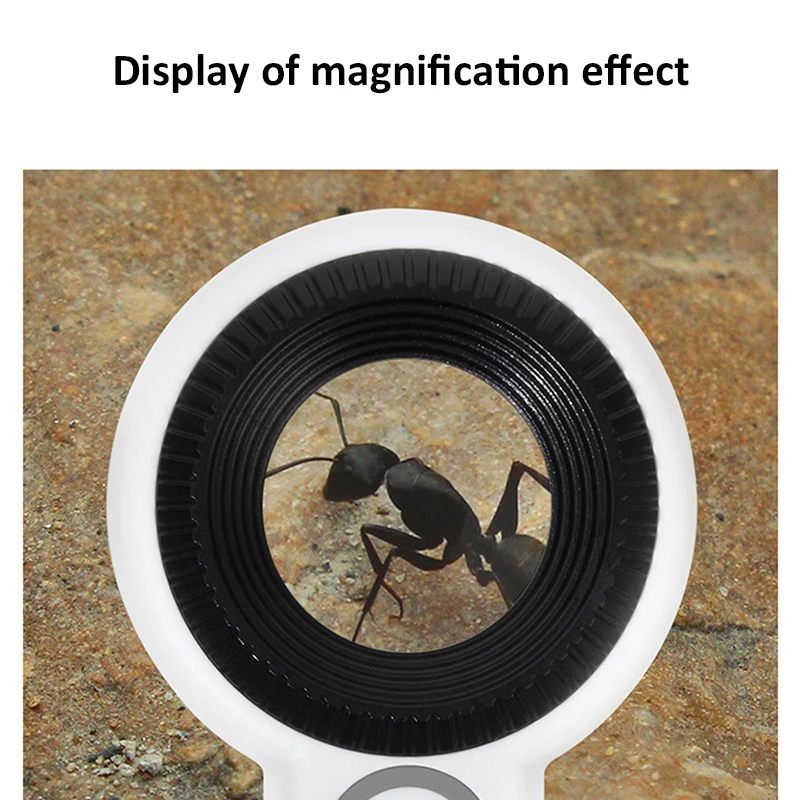 عدسة مكبرة محمولة قابلة لإعادة الشحن 60X مع إضاءة مساعدة 4Led + مصباح 4UV مكبر مضيء للقراءة/الإصلاح