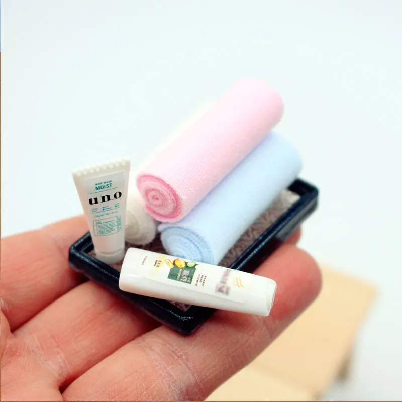 1 مجموعة مصغرة دمية اكسسوارات أدوات الزينة الصغيرة المطهر منشفة نموذج المشهد الدعائم ل Blyth OB11 دمية الحمام ديكور اللعب