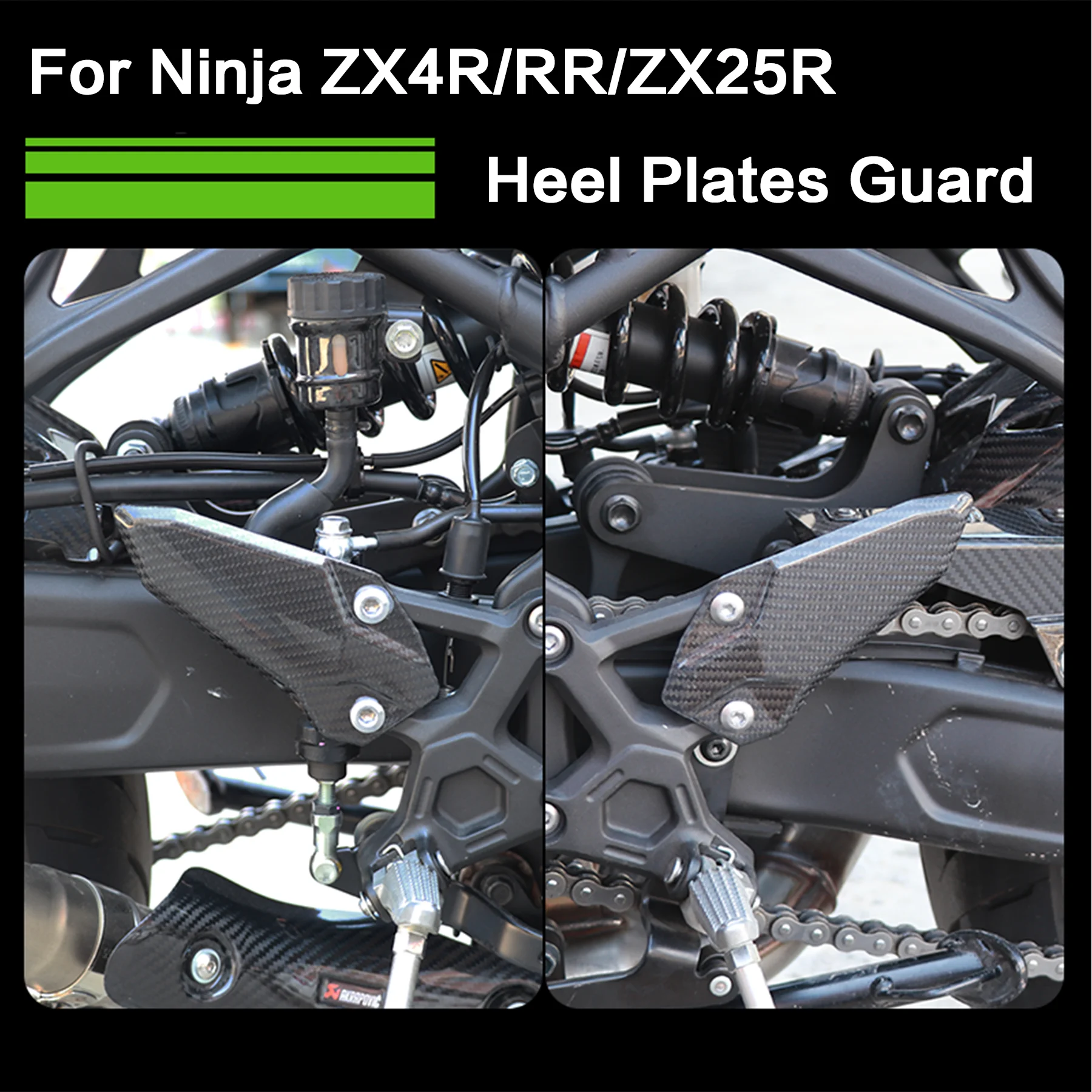 

For KAWASAKI ZX25R 2020-2024 ZX-4R ZX-4RR ZX4R ZX4RR 2023-2025 Motorcycle Accessories Carbon Fiber Footrests Heel Plates Guards