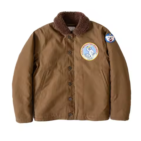 Red Tornado Naval N-1 Deck Jacket Jungle Cloth Shell Alpaca Lined Coat Men Vintage Workwear