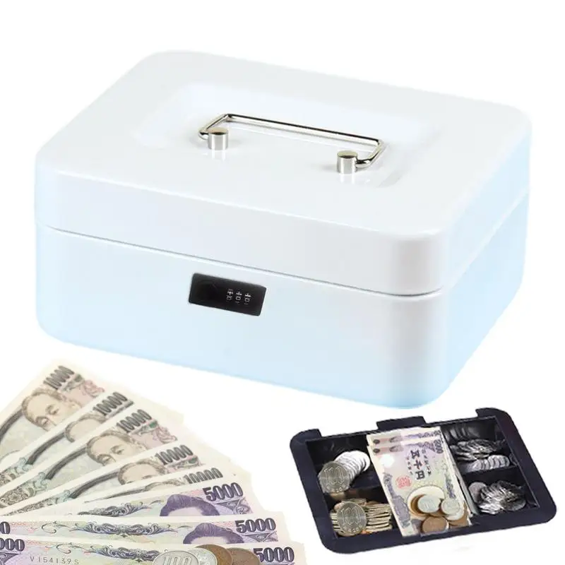 

Portable Safe Box Portable Lock Box Portable Money Cash Deposit Box With Security Code For Travel Store Keys Cards Jewelry