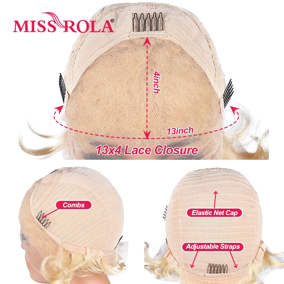 Miss Rola Pixie Cut 13*4 Short Wigs Lace Front Human Hair Ocean Wave Wigs Remy Curly Wigs Pre Plucked 180% Density