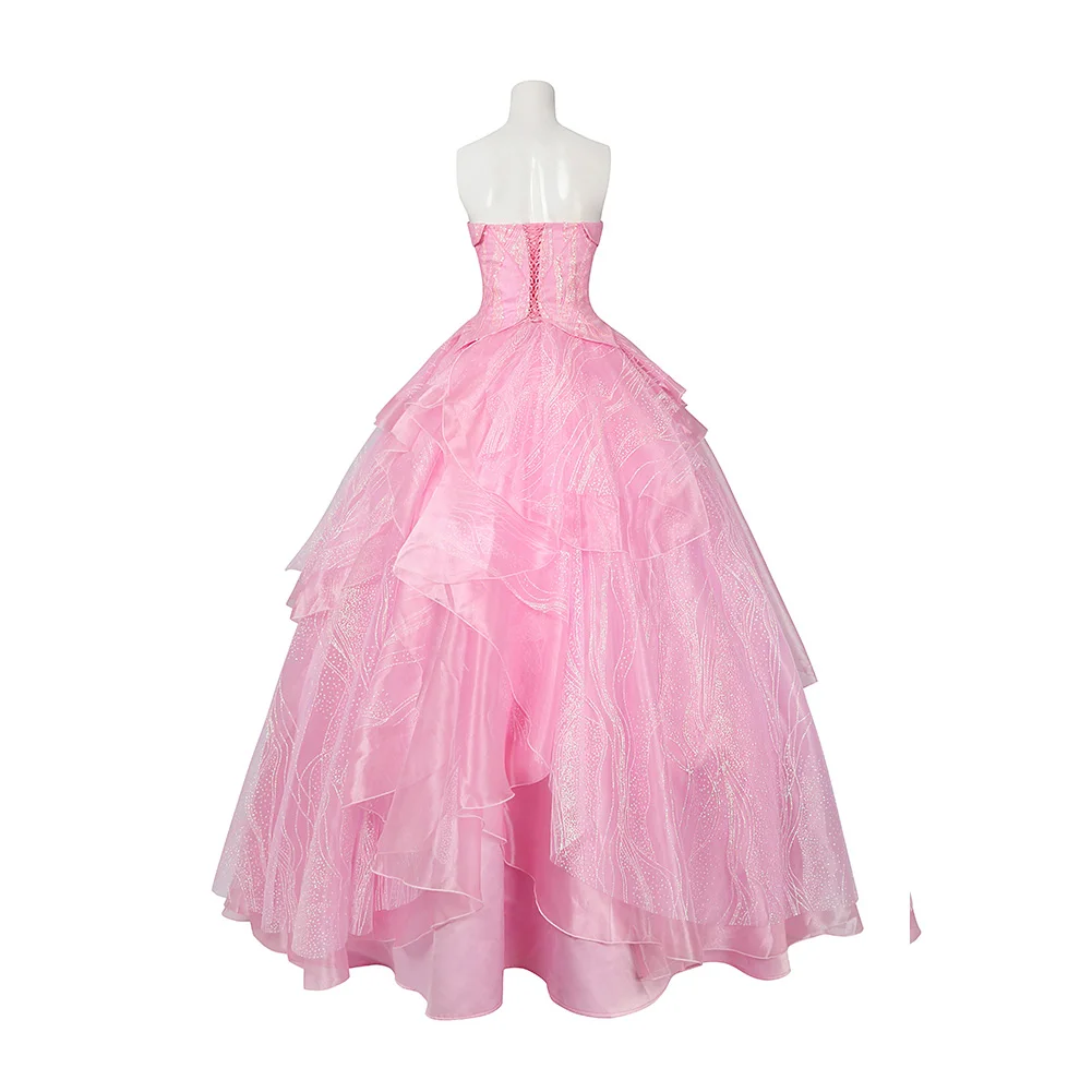 Wicked Glinda Cosplay Costume Disguise Women Pink Dress Halloween Carnival Party Outfits