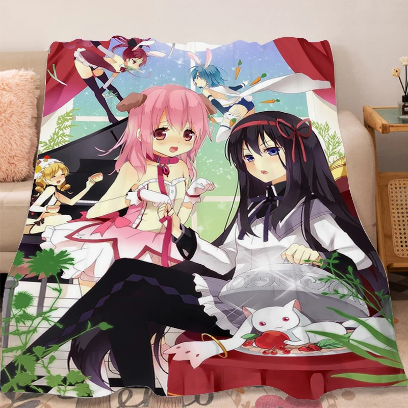 Custom Blanket A-Madoka Magicas Sofa Winter Warm Blankets Microfiber Bedding Fluffy Soft Blankets Knee Bed Fleece Nap Blanket