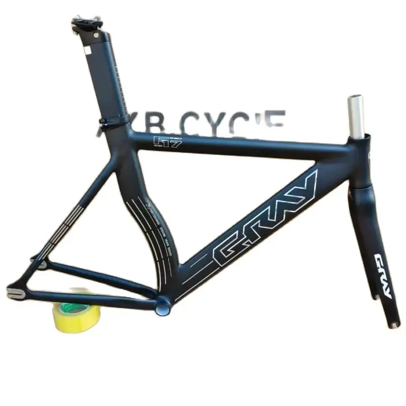 AliExpress NONE GRAY Single Speed Track Bike Framework Fixed Gear Bike Frameset 47/51/55cm Aluminum Alloy Frames 700C Racing Bicycles  Wheelset