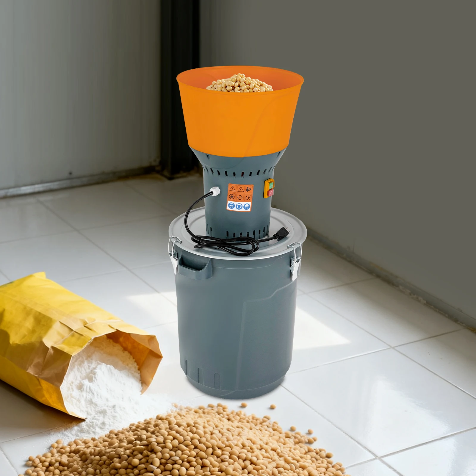 Molinillo de grano eléctrico de 13,2 galones (50L) con 5 tamices, molinillo de maíz/trigo para uso doméstico, granja y pequeñas empresas a granel