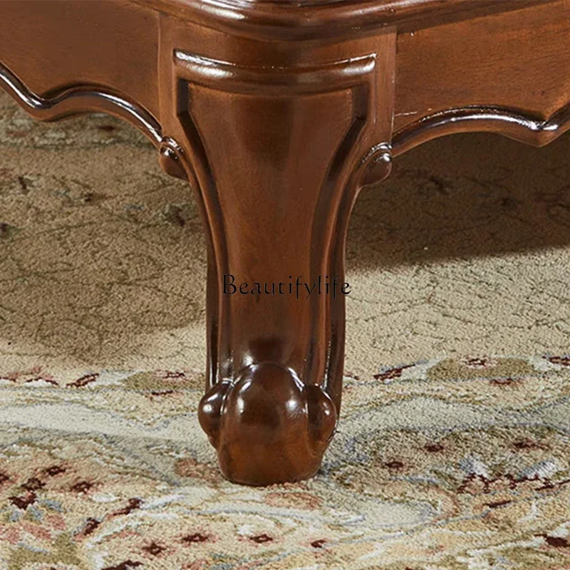 09 النمط الأمريكي طاولة القهوة الخشبية الصلبة خزانة التلفزيون النمط الأوروبي الرجعية غرفة المعيشة الشاي الصغيرة #3