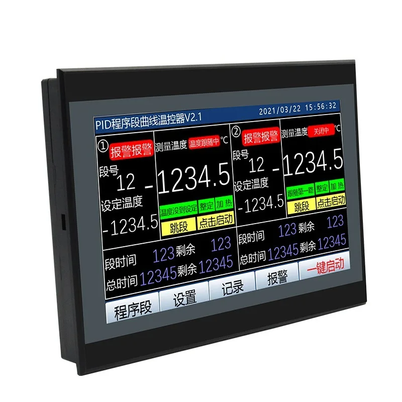 Touch Screen Temperature Controller Multi-segment Curve Programmable PID Timer for Oven Furnace Heating
