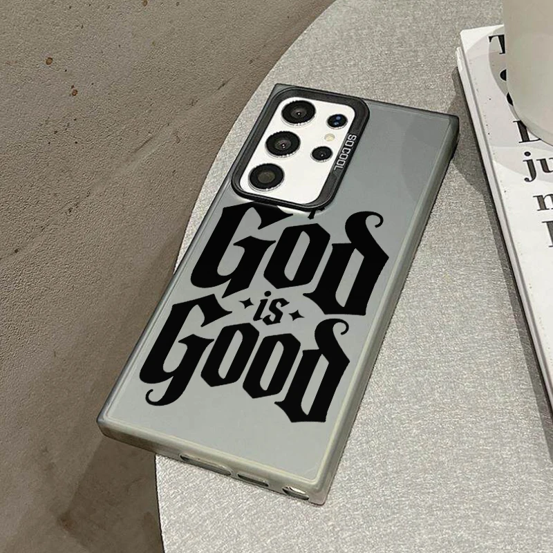 GOD is Good Phone Case For Samsung S26 S25 S24 A57 A56 A37 A36 A17 A16 A07 A06 Ultra Plus Laser PC+TPU Cases Cover-S848P2
