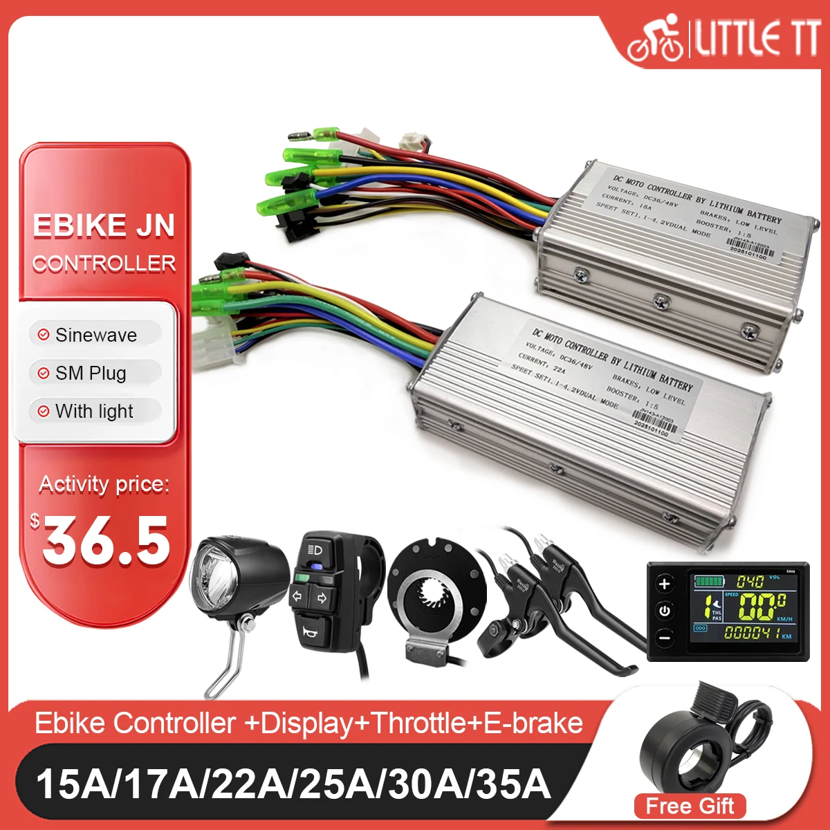 36V/48V 500W 1000W 1500W Ebike Sine wave Brushless Motor Controller With S866 LCD display For Electric Bike Scooter Accessories