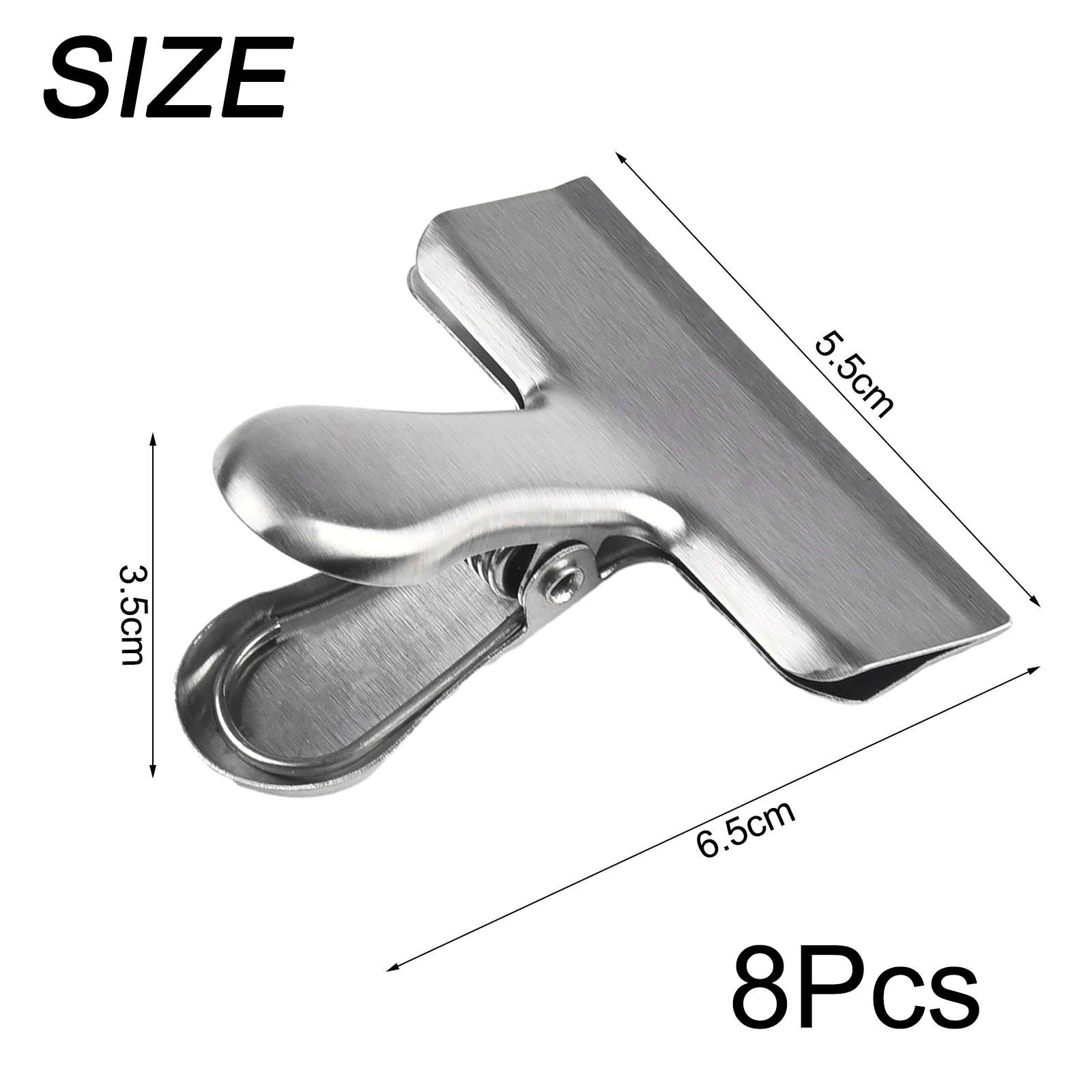 8/12Pcs Metal Potato Chip Bag Clips Stainless Steel Home Kitchen Food Snack Clips Clothes Clips Kitchen Multifunctional Clips