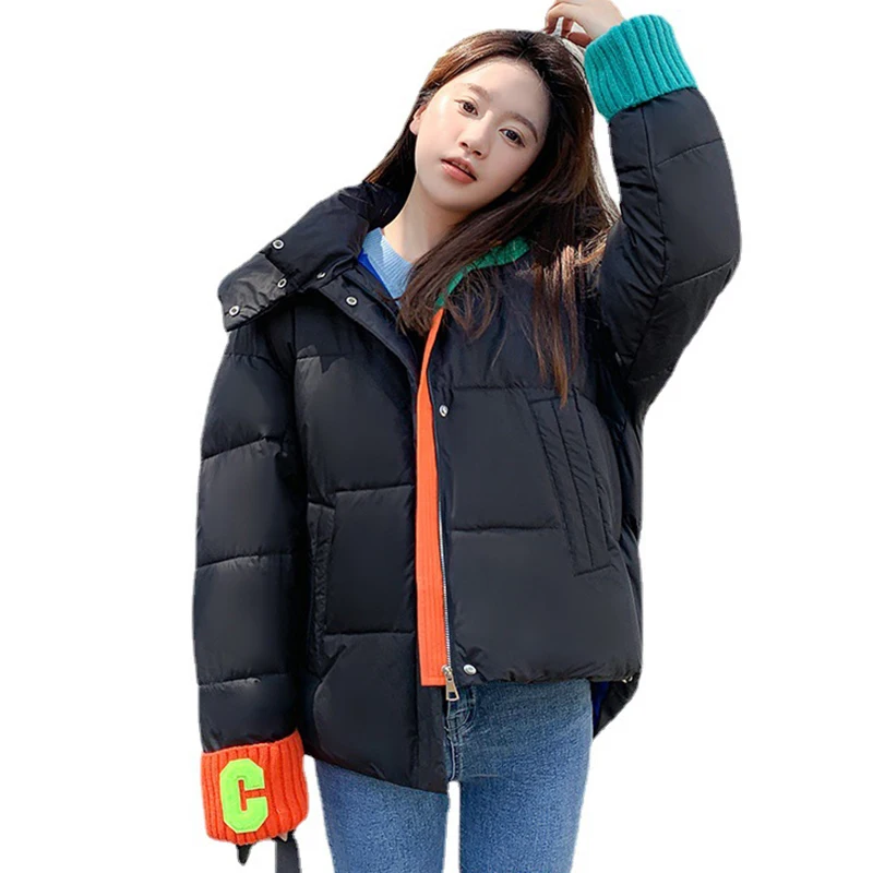 ฤดูหนาวผู้หญิง Parka สั้นลงเสื้อฝ้าย2022สีใหม่ Hooded Bread ผ้าฝ้ายนักเรียน Outerwear