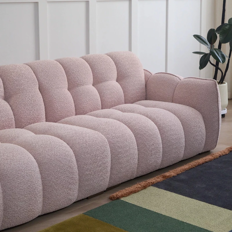 

Cream style simple living room retro style straight row small apartment sofa