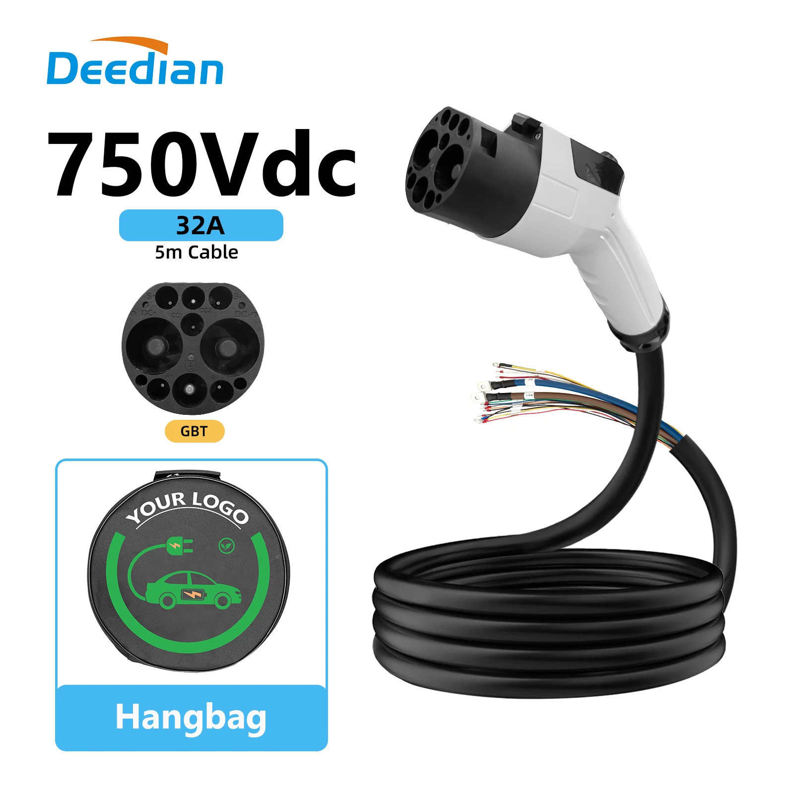 

Deedian GB/T 32A DC EV Charging 5M TPU Male Plug Connector Cable New Condition for Certified for Electric Vehicles